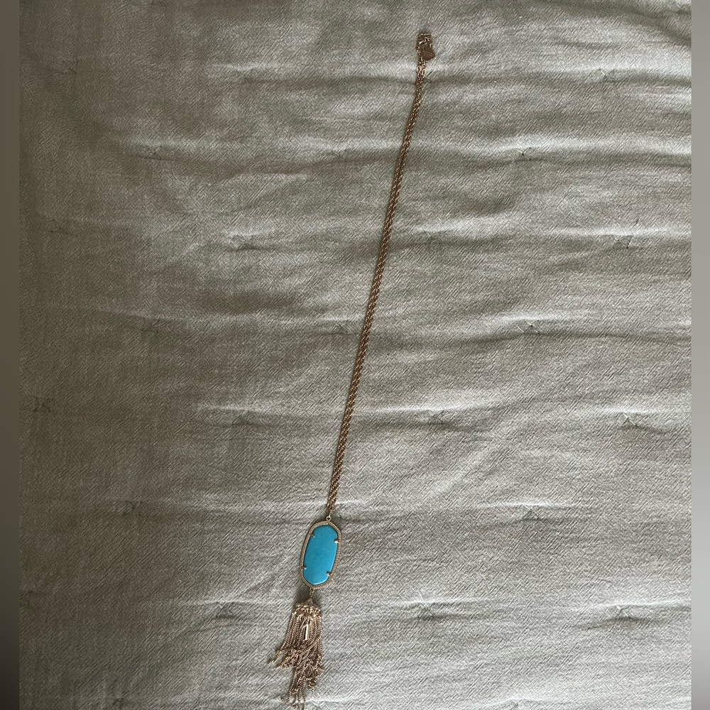 Kendra Scott Rayne Necklace - Gold with turquoise stone